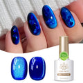 BORN PRETTY Low MOQ Blue Ore Crystal Cat Magnet Gel Varnishes Deep Blue Glitter Shimmer Cat Eye Magnetic Gel Polish for Nail Art