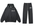 Wholesale Custom Logo Hoodie 100% Cotton Full Zip up Plus Sized Men's Hoodies Sweatshirts Sets