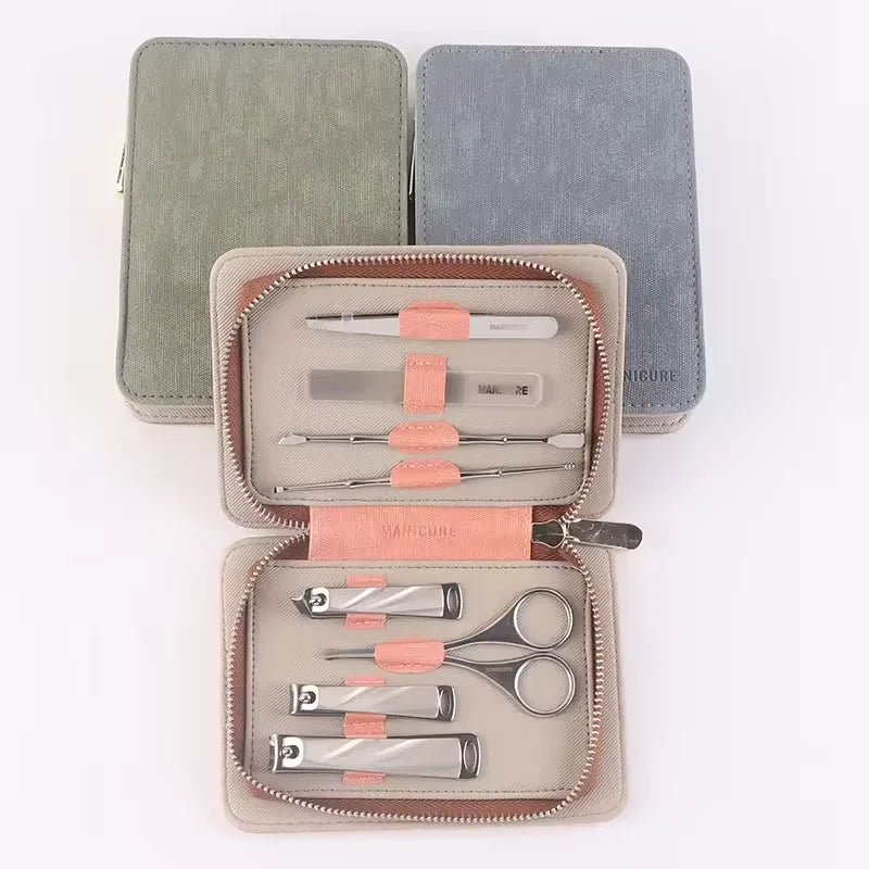 Nail Clipper Set Ear Scoop Eyebrow Tweezers and Nail Scissors File Eight-piece Set  Nail Manicure Tools