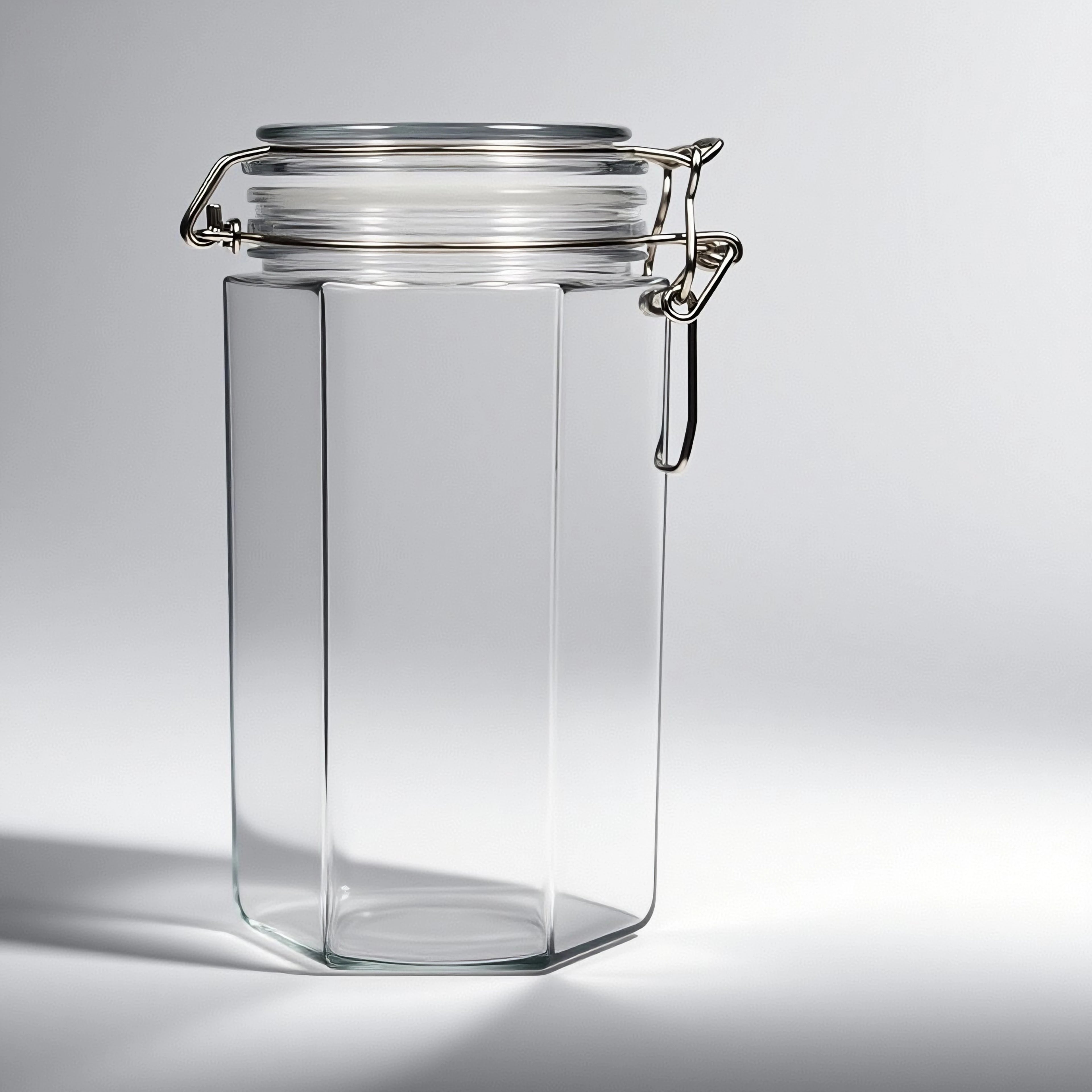 Wholesale Hexagon Food Container Cosmetic Transparent Plastic 500ml 800ml 1000ml Pet Kilner Jar
