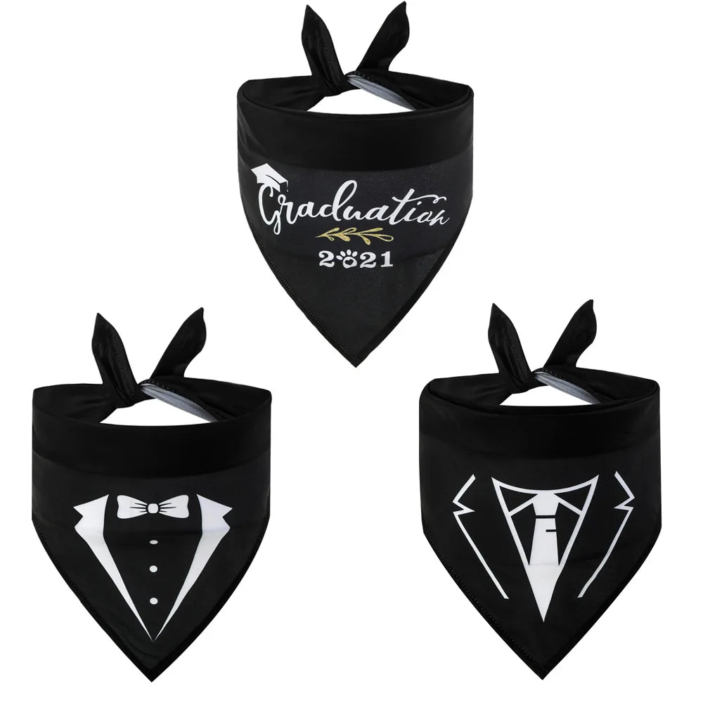Fashion Cute Sublimation Black Pet Cat Dog Scarf Bandana