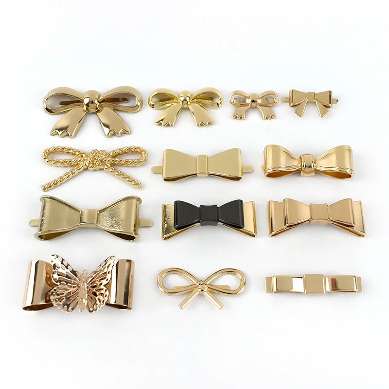 Meetee Alloy Clothing Shoes Decorative Buckle DIY Handbag Hardware Sewing Accessories Bow Knot Bag Buckle