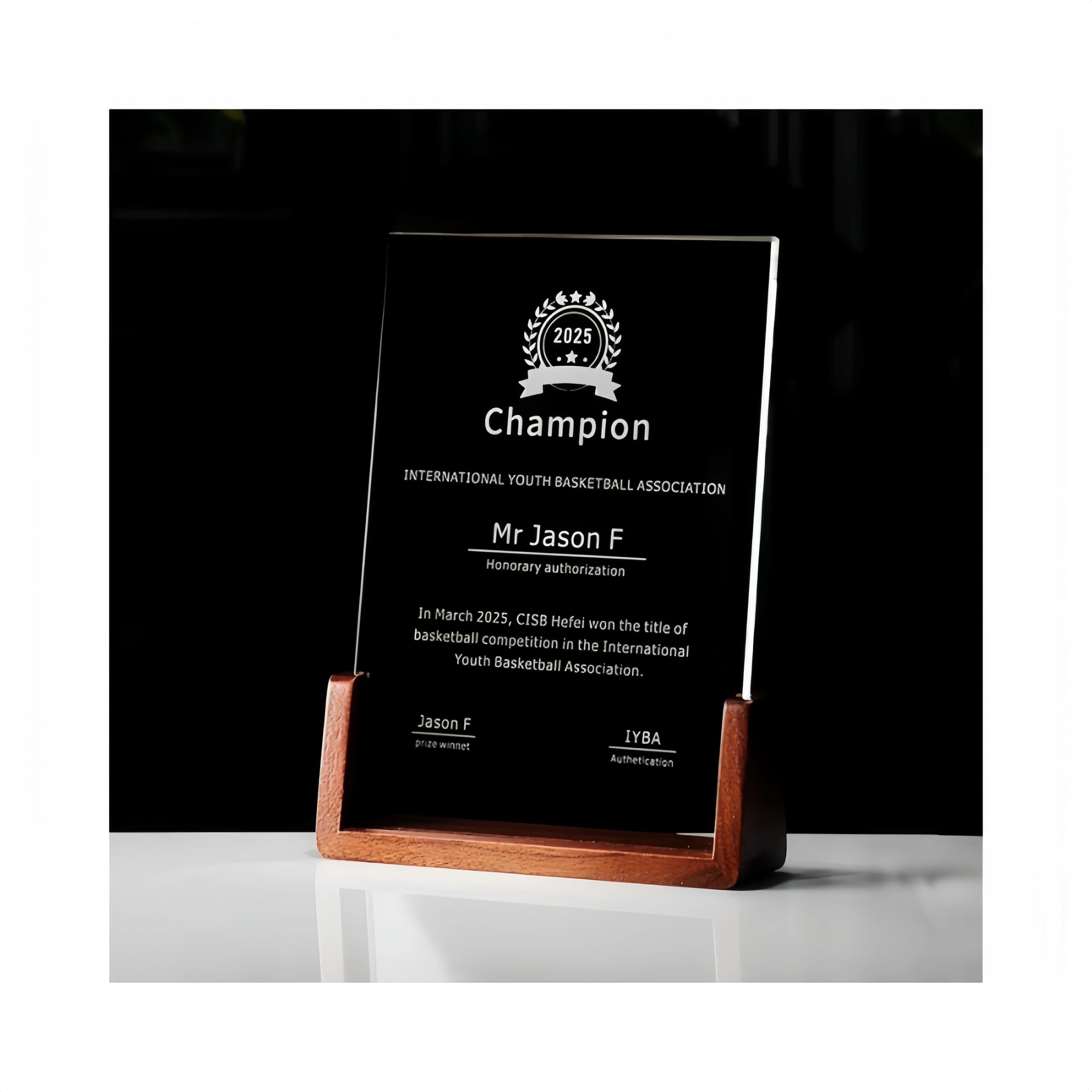 Crystal Authorization Plaques Authorization Certificates Premium Trophies Medals Engraved Crystal Plaques and Honor Plaques