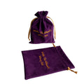 Custom Embroidery Logo Purple Velvet Recyclable Gift Drawstring Skin Care Bags Play Cards Pouch