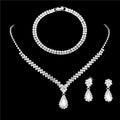 Fashion Rhinestone Diamond Crystal Women Earrings Bracelet Sets Bride Wedding Jewelry Necklace Set