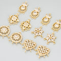 MD73 6pcs/lot High 18k Gold Rhodium Plated Copper Zircon Jewelry Accessories Handmade DIY Pendant Findings Charms Nickel Free