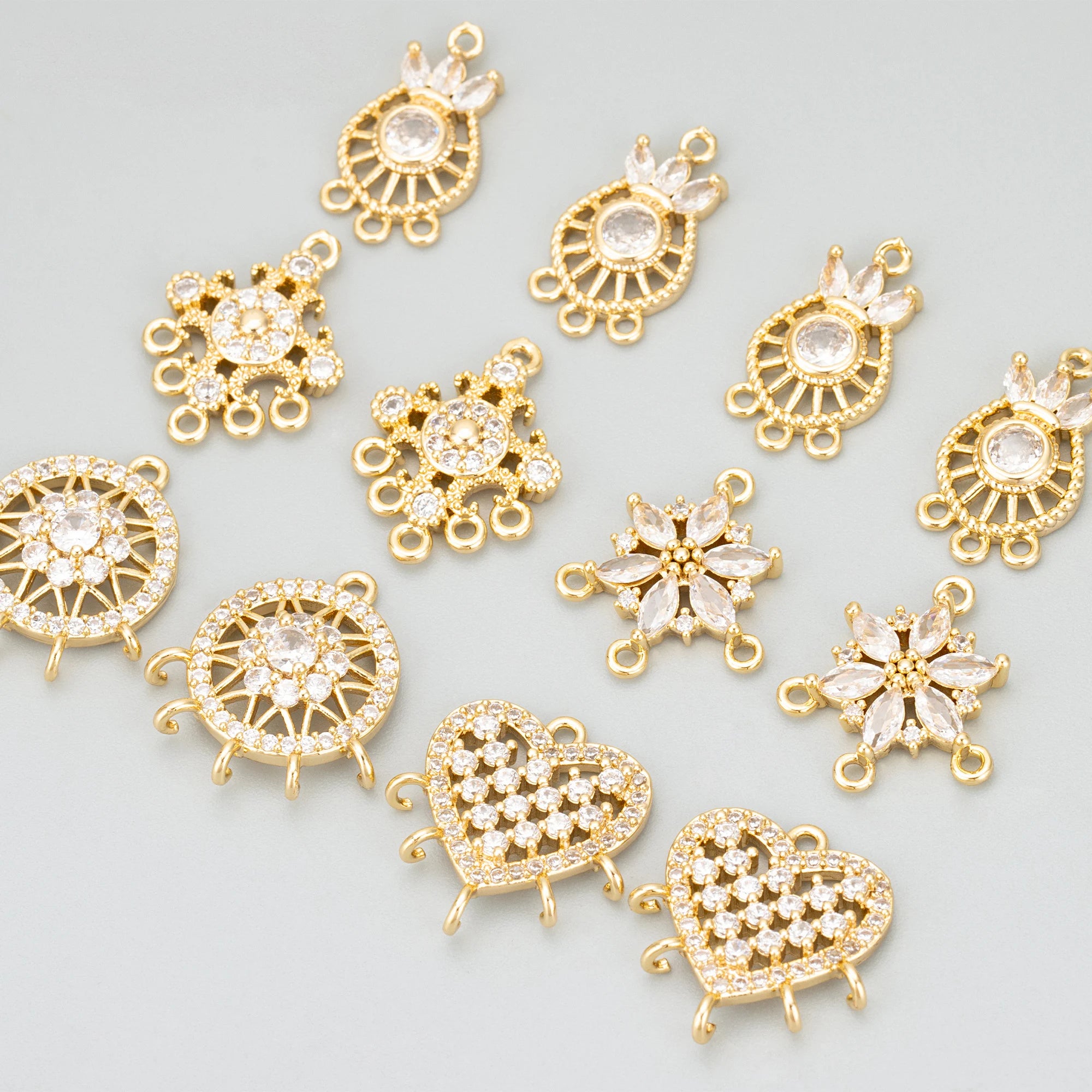 MD73 6pcs/lot High 18k Gold Rhodium Plated Copper Zircon Jewelry Accessories Handmade DIY Pendant Findings Charms Nickel Free