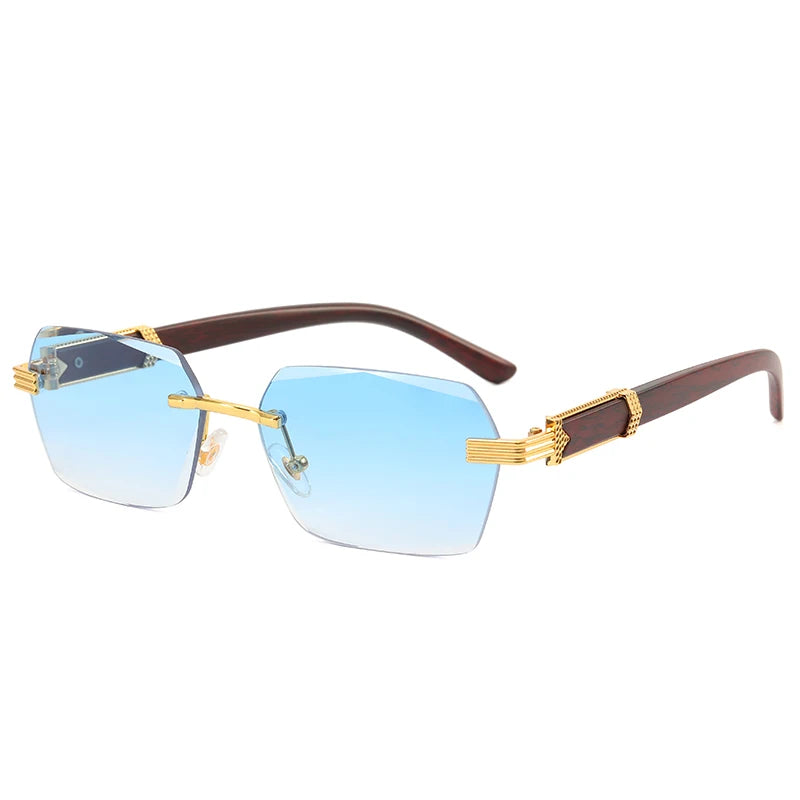 Superhot Eyewear 68516 Retro Vintage 2021 Fashion Small Rectangle Rimless Sunglasses