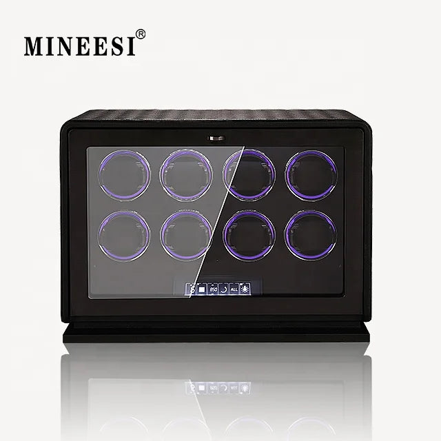 MINEESI Luxury Automatic Wooden Watch Winder 8 Watches High Grade Professional Top Chord Silent Anti Magnetic Protective