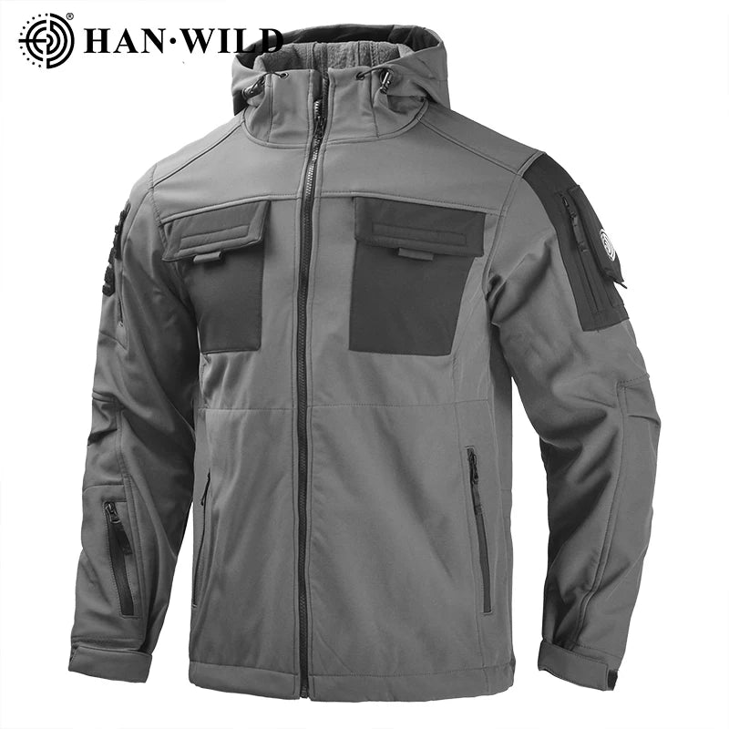 HAN WILD Camouflage Utility Jacket Warmth Hooded Jacket Winter Windproof Coat