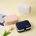 A1 Portable Travel Leather Storage Necklace Packaging Boxes Display Ring Pendant Earring Jewelry Organizers case Custom logo