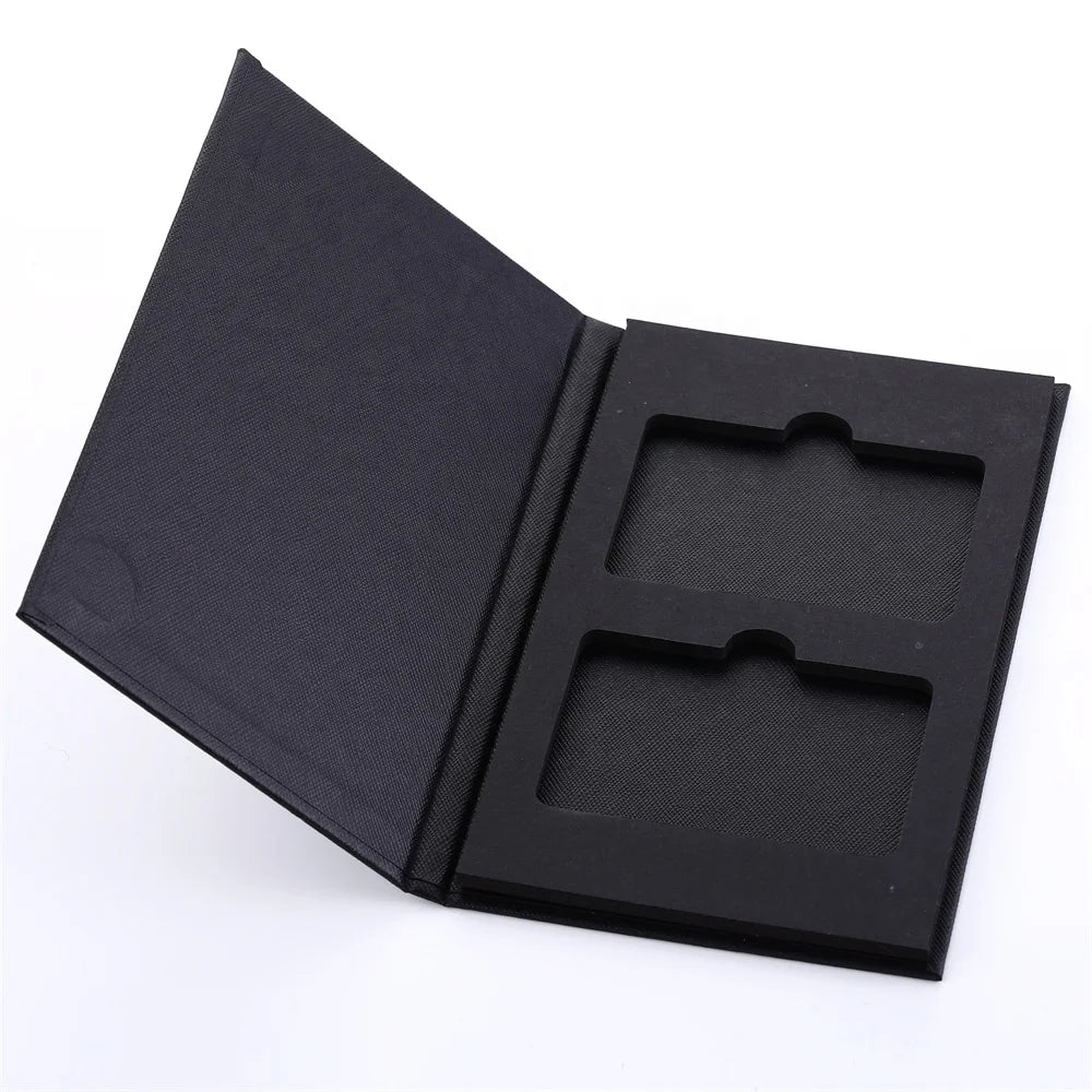 Custom Logo Gold Foiled Gift Card Holder Credit Card VIP Card Packaging Magnet Closure Gift Box with 2 Slots