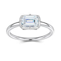 S925 Sterling Silver Rectangular Pagoda-Cut Moissanite Ring Women's Fashion Minimalist Jewelry Cross Border Hot Sale