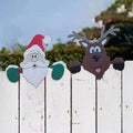 Outdoor Christmas Decorations Holiday Ornament Decor Yard Signs Stakes Cartoon Animal Fence Santa Claus Elk Peek Doll Shape Xmas