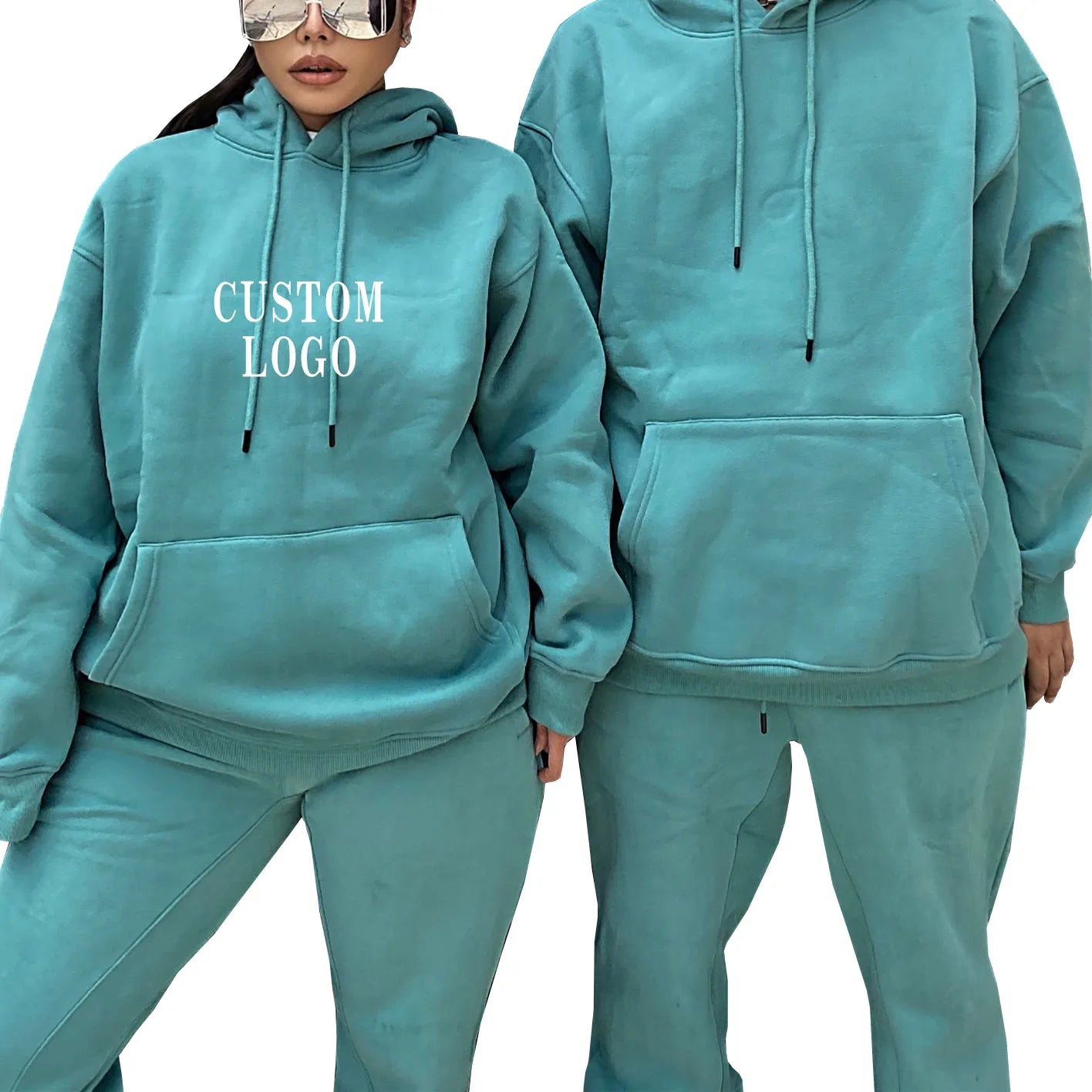 Custom Pullover Tracksuit Sweatshirt Plus Size Hoodies Joggers Men Unisex Streetwear Hoodie 2 Piece Women's Sets