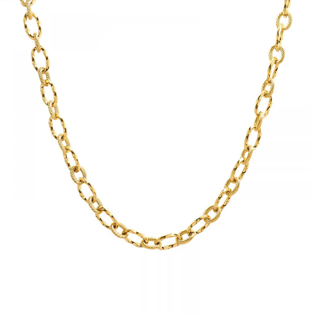 Stainless Steel Thick Chain Christmas Necklace Couple Bracelet Vintage Jewelry Set