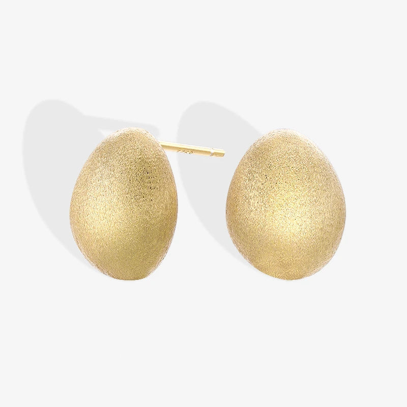 Daidan Studs Earrings 925 Earing Silver 925 Sterling Women Trending Frosted Geometry Gold Plated Earrings