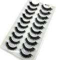 Best Selling Handmade Thick Eyelashes Natural Wispy False Faux Mink Lashes for 3D Curly Effect Black Cotton Stalk 10 Pairs
