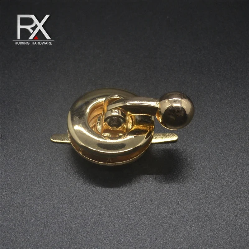 Round Metal Bag Hardware Fittings Clasp Lock Custom Zinc Alloy Decorative Quick Release Buckle Handbag Closure Lock for Garment
