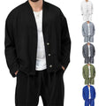 Men's Autumn Fashion Breathable Polyester Sport Casual Suit With Knitted Weaving Technique Gym Fitness Sets