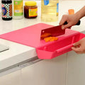 R1057 Kitchen Cutting Board Plastic Thickening Non-slip Cutting Board with Storage Basket 2 in 1 Foldable Chopping Blocks
