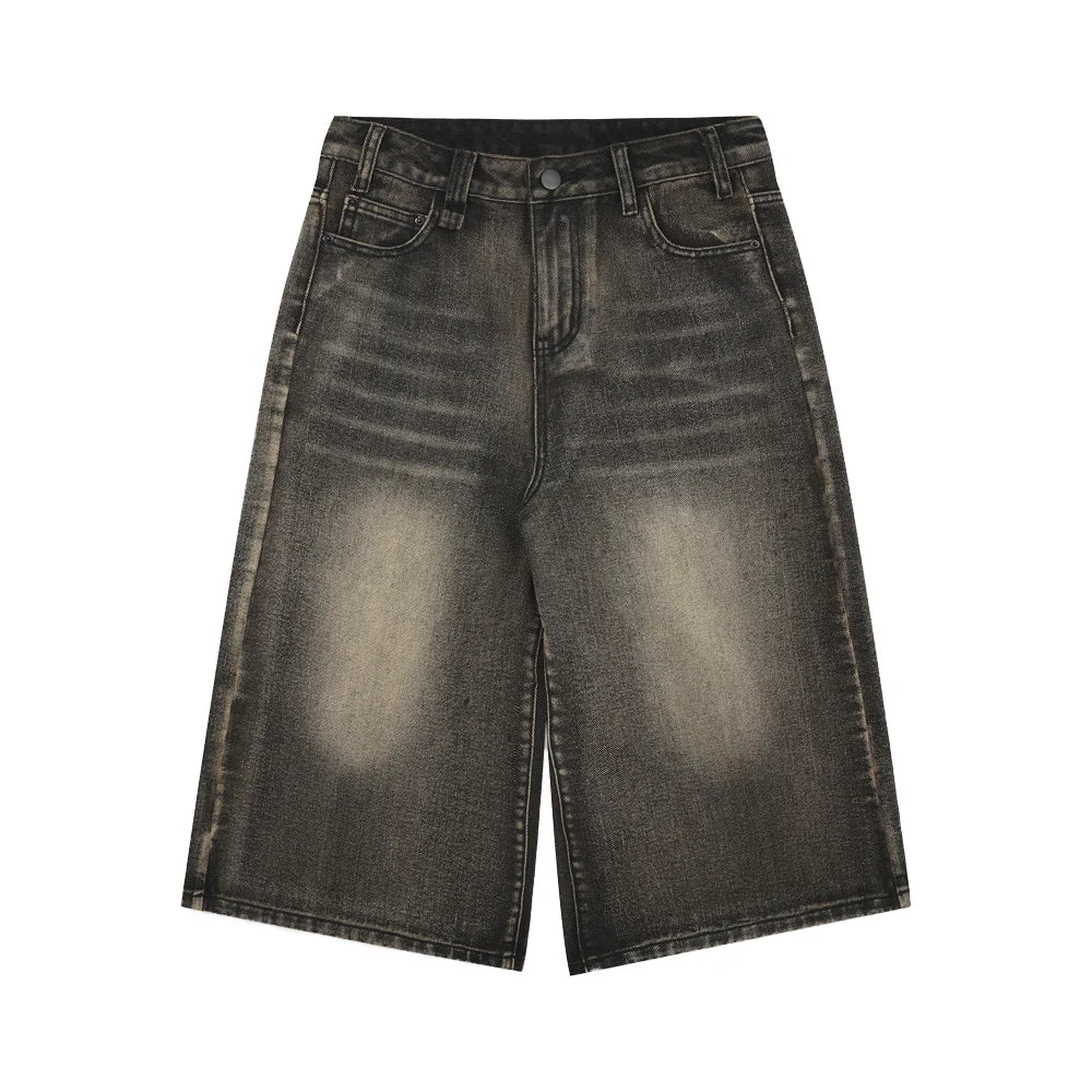 Summer Customized Retro Washed Work Pants and Black Loose Low Waisted Denim Loose Men's and Women's Jeans