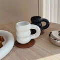 Factory Direct Nordic Ins Wind Creative Design Tire Mug Girl Couple Coffee Cup Simple Thick Handle Mug