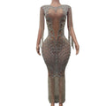Vestidos Mujer Elegant Formal Night Club Party Dresses Lady Plus Size Dinner Long Dress Sexy Diamond Tassel Banquet Prom Dress