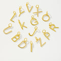 FUAMAY DIY Bracelets 925 Silver Zircon 26 Alphabet 'a' 'z' Pendant Charms Gold Plated Minimalist Letter Charms Nylon Rope