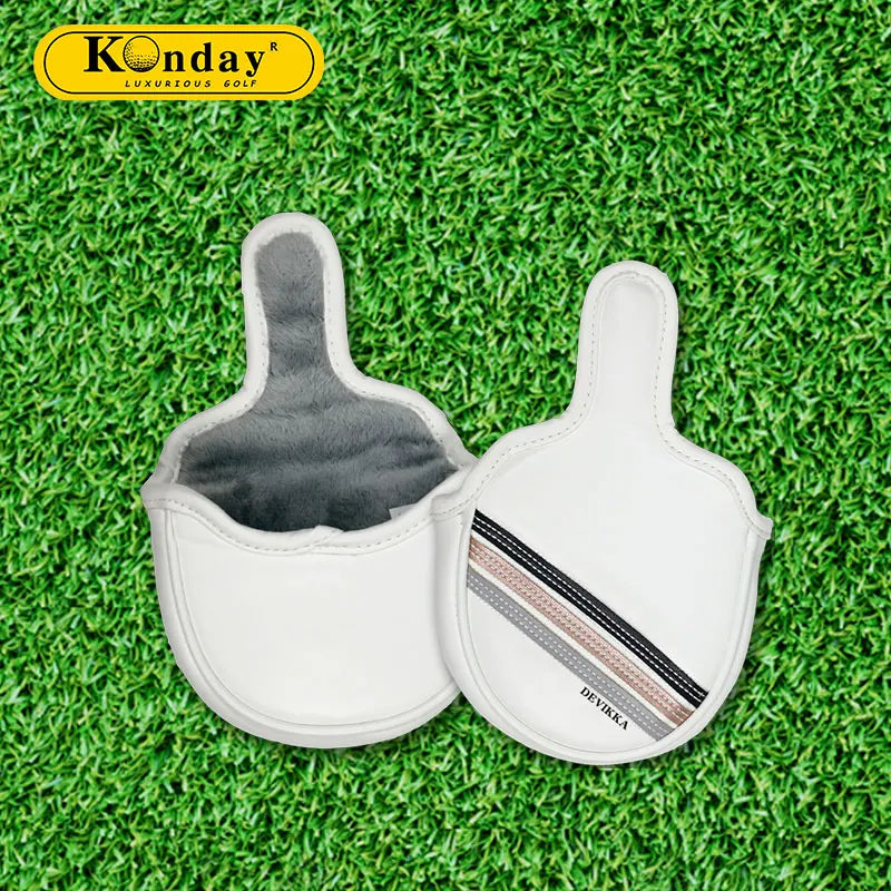Devikka Best Price White PU Golf Mallet Putter Head Cover Set Lightweight Custom Logo & Design Model CX-2300407