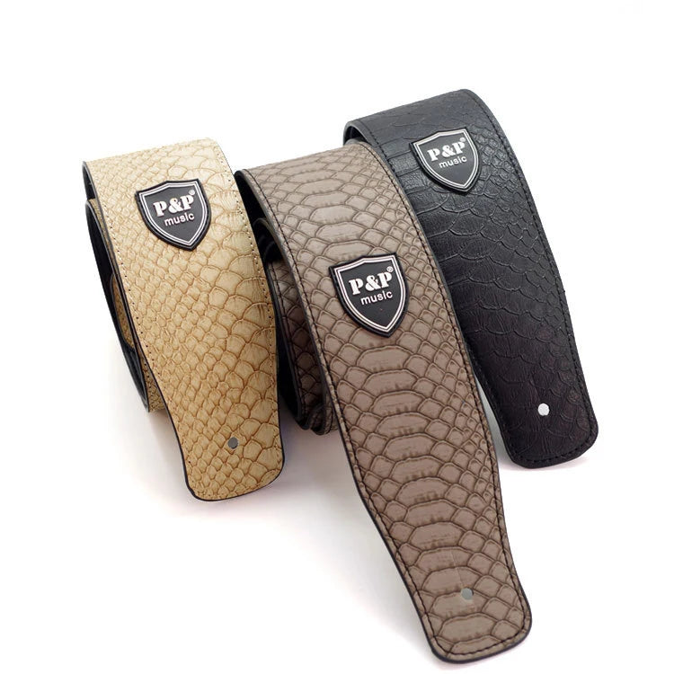 High End Leather Guitar Strap PU Electric Guitar Strap Factory Wholesale Bass Guitar Straps