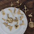 New Design Pig Elephant Bow and Arrow Charms Stainless Steel Shell Heart Pendants 18k Gold Pendant Charms for Jewelry Making
