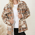 Western Retro Bohemian Long Sleeve Aztec Ladies Clothing Shackets Casual Autumn and Winter Jacket Women