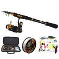New Telescopic Fishing Rod and Reel with Fishing Line Fishing Lures Kit  Accessories and Carrier Bag for Saltwater