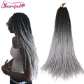 Senegalese Twist Crochet Braiding Hair Extensions Synthetic Hair 22inch Long Grey Pre Loop Easy Install