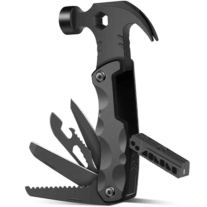 Uppye 12-in-1 Multi-Functional Machinist Hammer Forged Steel Fiberglass Handle for DIY Camping Survival Gear-OEM Customizable