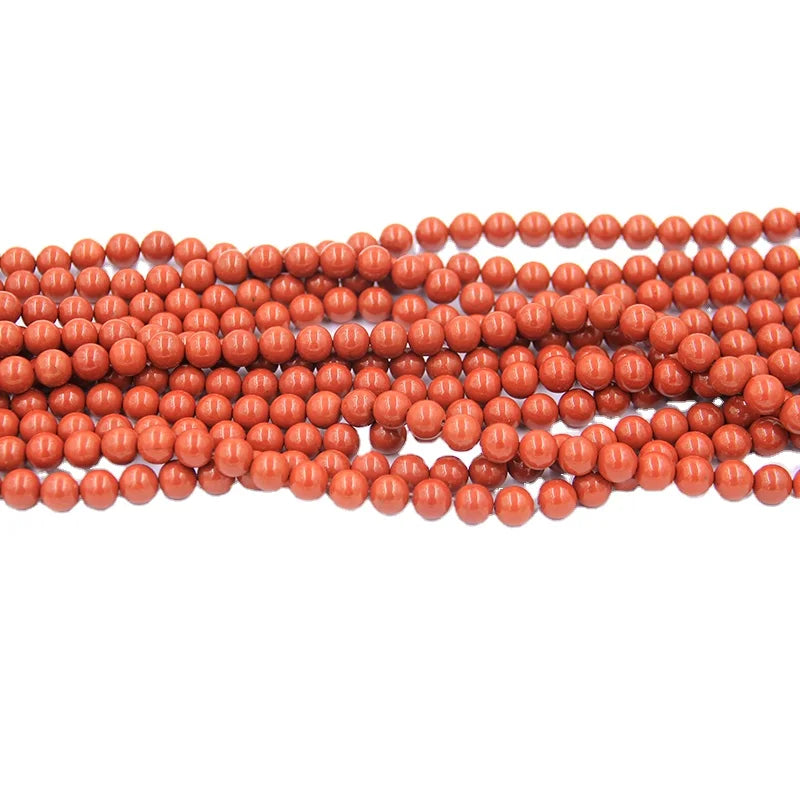 Natural Stone Loose Smooth Round Red Jasper Rosary Beads Strands 15.5 Inches Length 2-14mm Sizes Third Party Certified