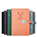 A5 Elk Deer Design Notebook Hardcover PU Material Colorful Leather Agenda Daily Notebook with Metal Clip High Quality Classic