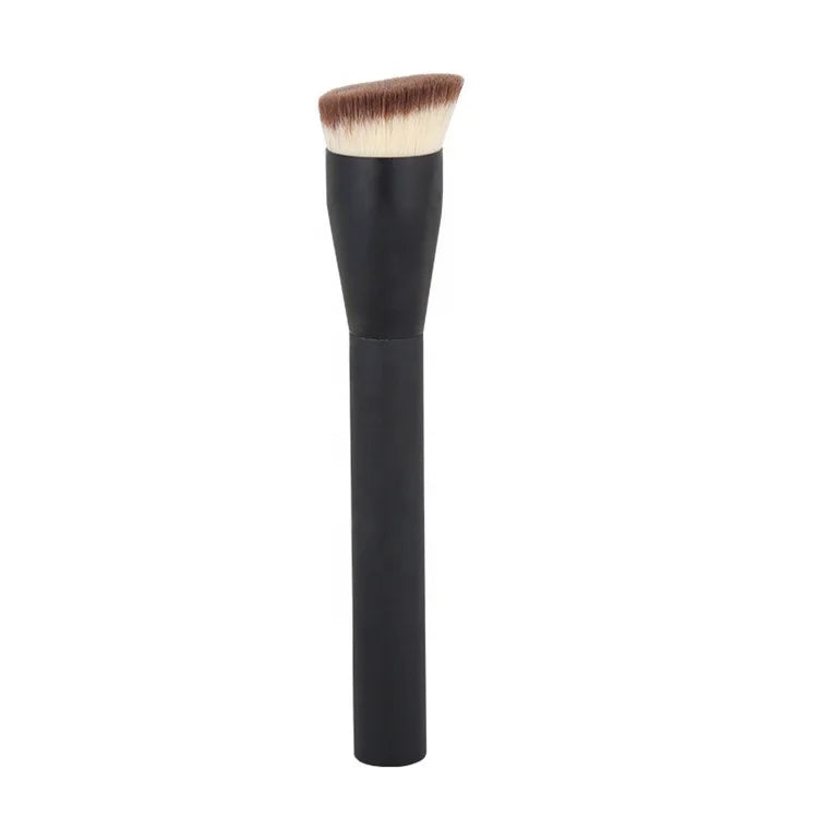 Black Compact Foundation Makeup Brush Flat Thick Black Liquid Foundation Brush Plastic