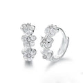 Korean Style Silver Plated Daisy Flower Huggie Earring Jewelry for Women