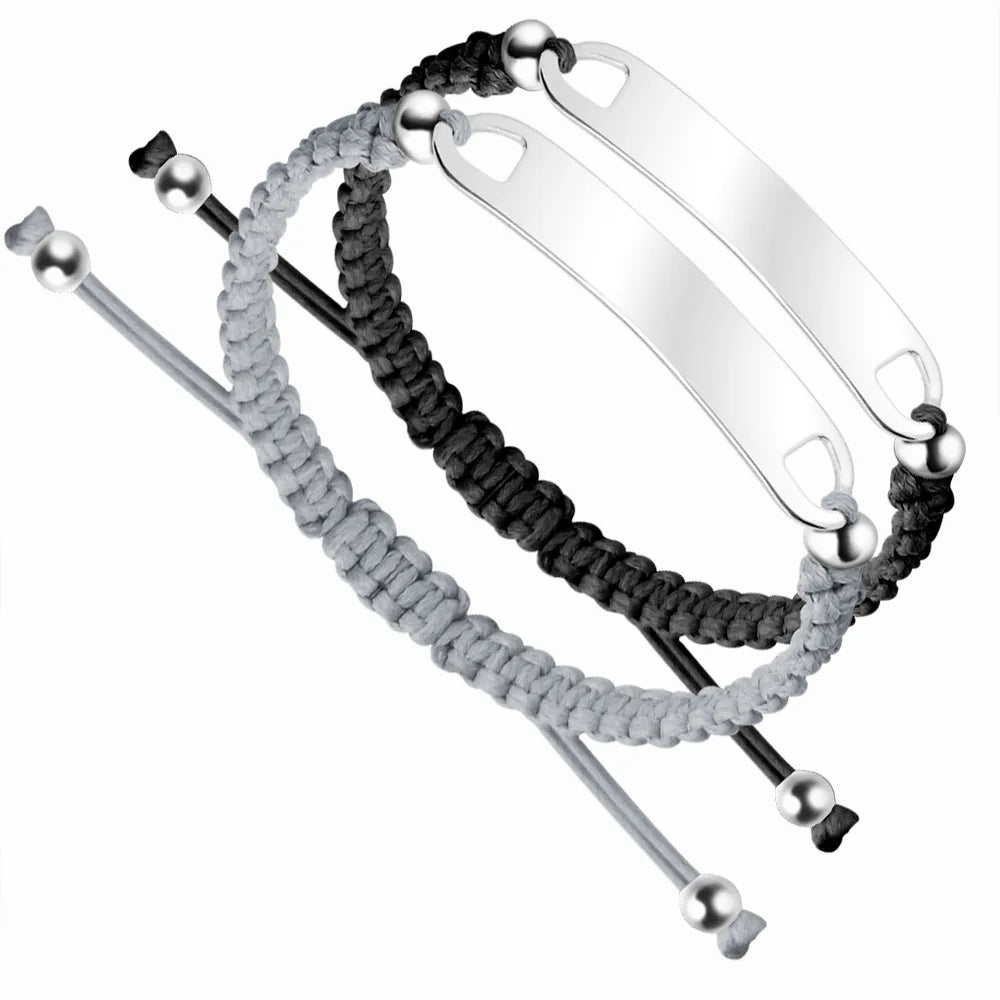 2025 Hot Selling Personalized Customized Engraved DIY Custom Name Bracelet Stainless Steel Bar Bracelet