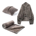 Custom Coat Poncho Airplane Set Foldable Wearable Throw Blanket Flannel Fleece 2 In1 Travel Pillow Blanket With Sleeves