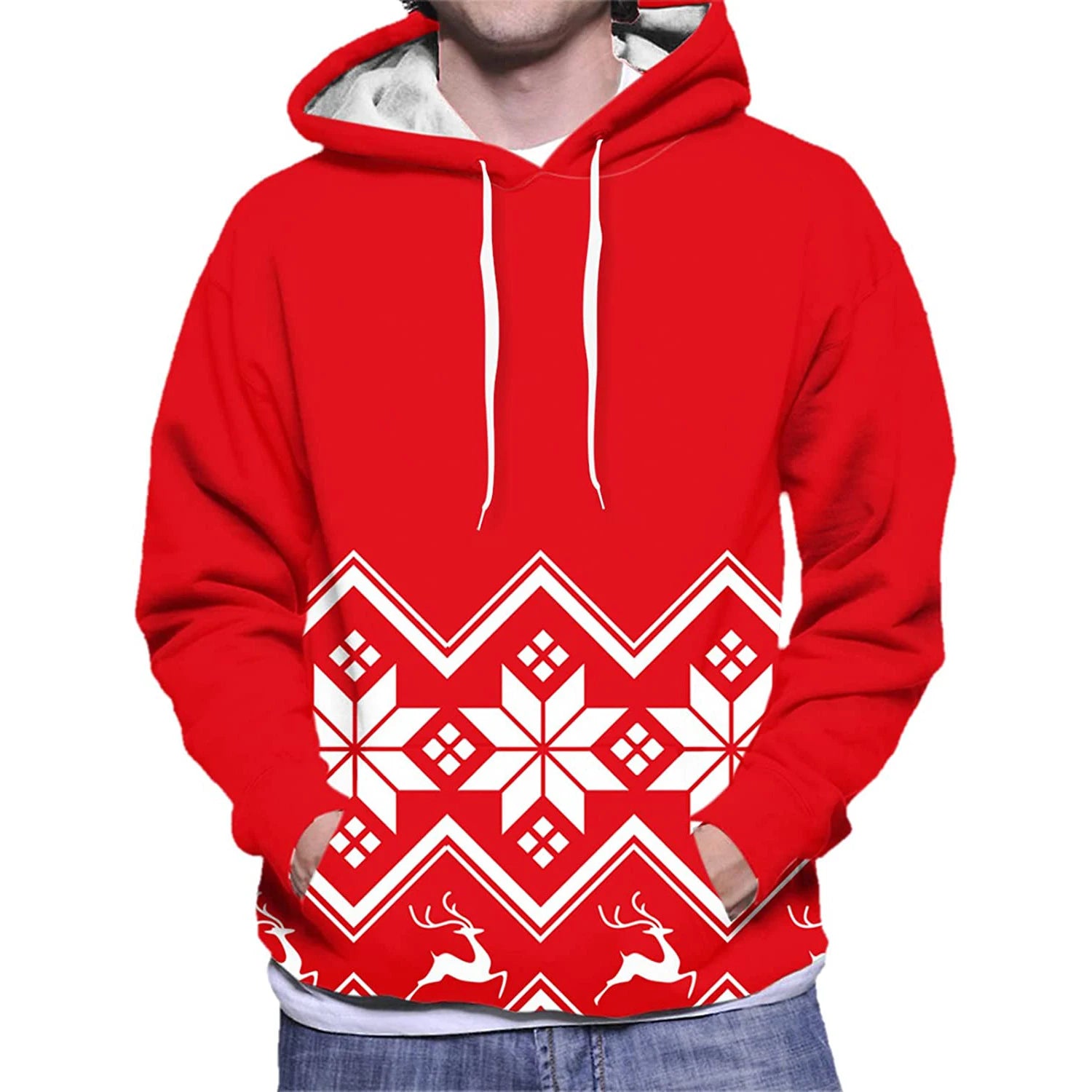 Fitspi Wholesale Christmas Hoodies Funny Xmas Costumes Santa Claus Print Designer Sweatshirts 3d Graphic Hooded Pullover