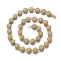 10mm Hiphop Sparkling Bead Chain Lobster Buckle Iced Out Rapper Jewelry Full Iced Out CZ Ball Chain Necklace Women Men