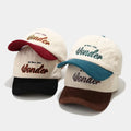 2 Tone Winter Baseball Hats Unstructured Embroidery Logo Corduroy Gorras Cap for Sport Outdoor Hip Hop Common Fabric Feature