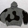 Custom Applique Stitching No String Heavyweight Distressed Patch Cut and Sew Vintage Streetwear Acid Washed Sun Fade Hoodie