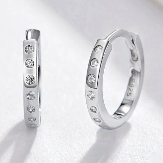 CAOSHI Plain Fashion Hoop Earrings Women Girls Bright Double Layer Design Dainty Lady Daily Hoop Silver Earrings