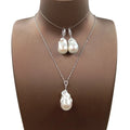 Fashion Choker 925 SILVER Jewelry Set 100% Natural Big Baroque Freshwater Pearl