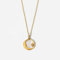 Popular Natural White Shell Chain Necklace Waterproof Stainless Steel Gold Plated Jewelry Moon Pendant Necklace