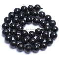 High Quality Natural AAA Grade Round Smooth Black Tourmaline Aphrizite Beads for DIY Bracelets Jewelry Making